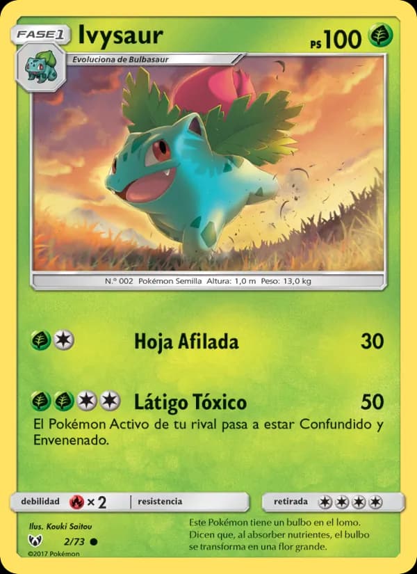 Ivysaur card in Spanish