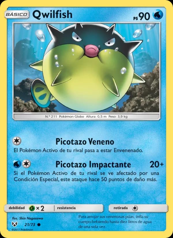 Qwilfish card in Spanish