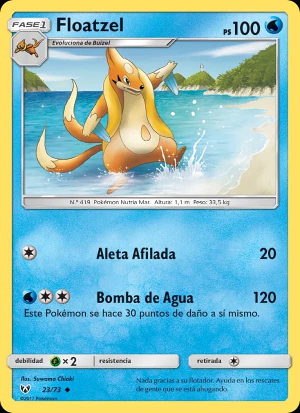 Floatzel card in Spanish