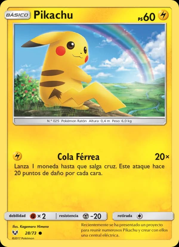Pikachu card in Spanish