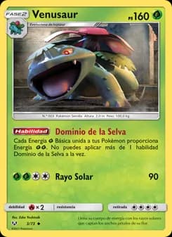 Venusaur card in Spanish