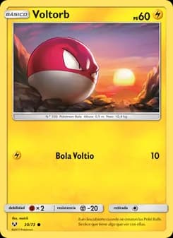 Voltorb card in Spanish