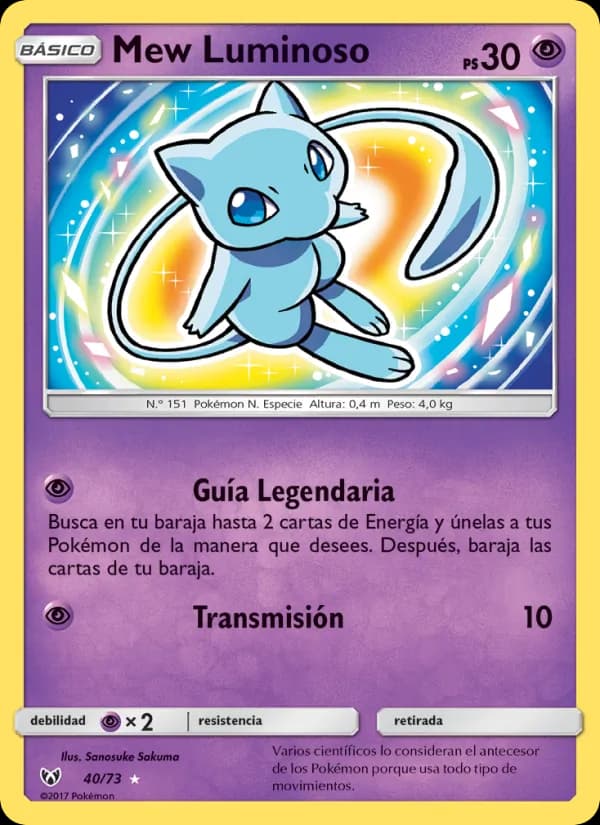 Mew Luminoso card in Spanish