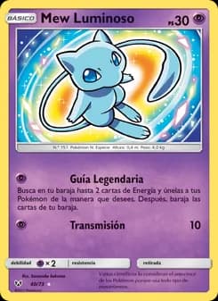 Mew Luminoso card in Spanish