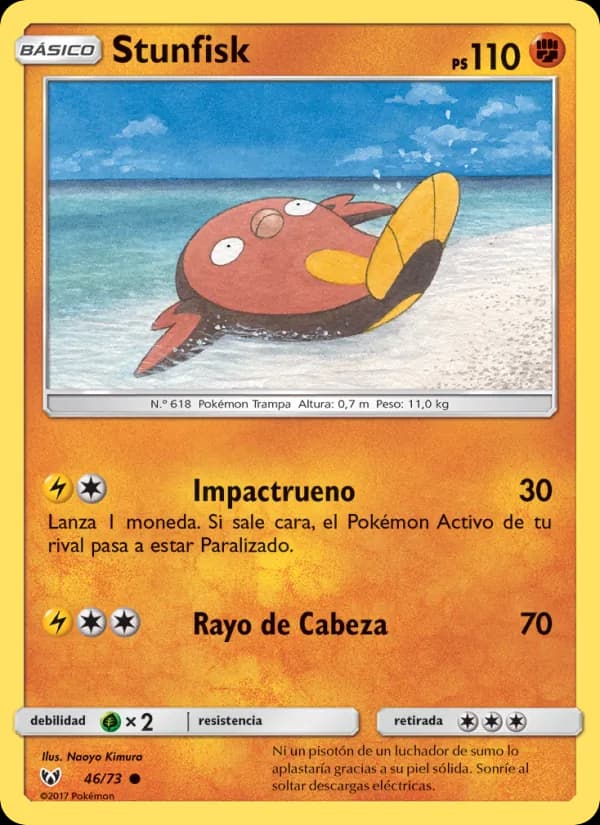 Stunfisk card in Spanish