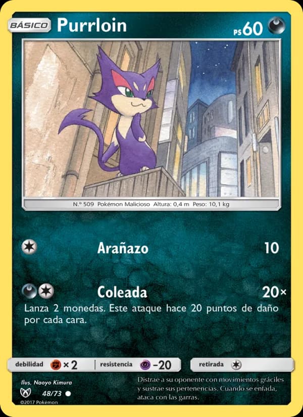 Purrloin card in Spanish