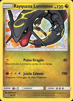 Rayquaza Luminoso card in Spanish