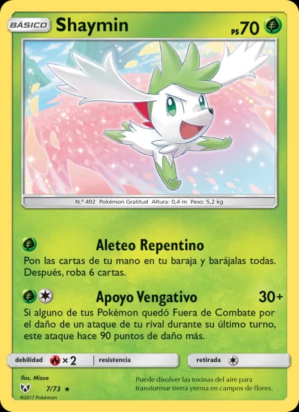Shaymin card in Spanish