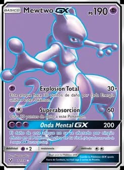 Mewtwo GX card in Spanish