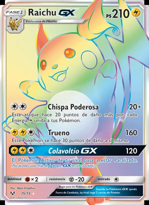 Raichu GX card in Spanish
