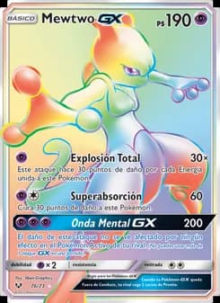 Mewtwo GX card in Spanish
