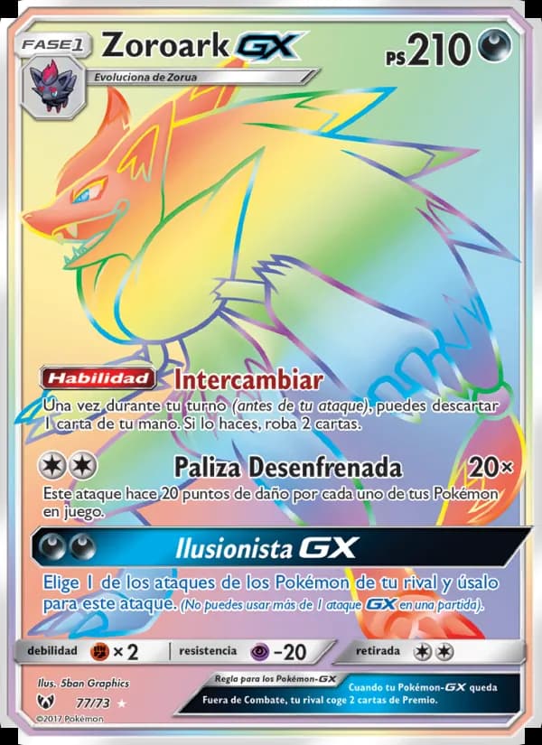 Zoroark GX card in Spanish