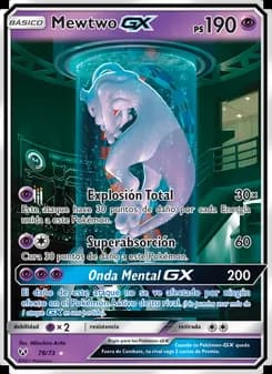 Mewtwo GX card in Spanish