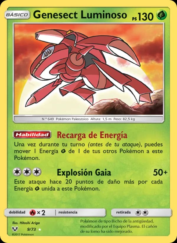 Genesect Luminoso card in Spanish