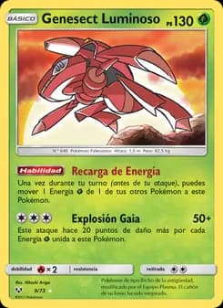 Genesect Luminoso card in Spanish