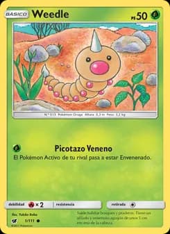 Weedle card in Spanish