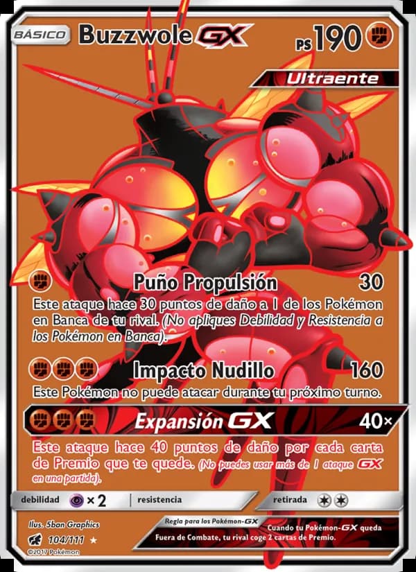 Buzzwole GX card in Spanish