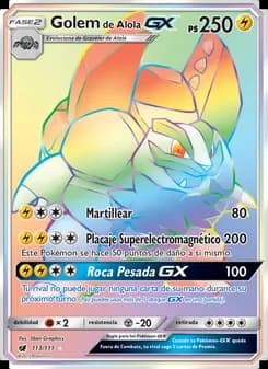 Golem de Alola GX card in Spanish