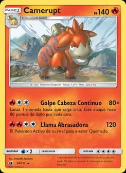 Camerupt card in Spanish