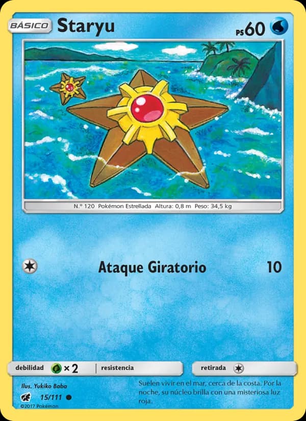 Staryu card in Spanish
