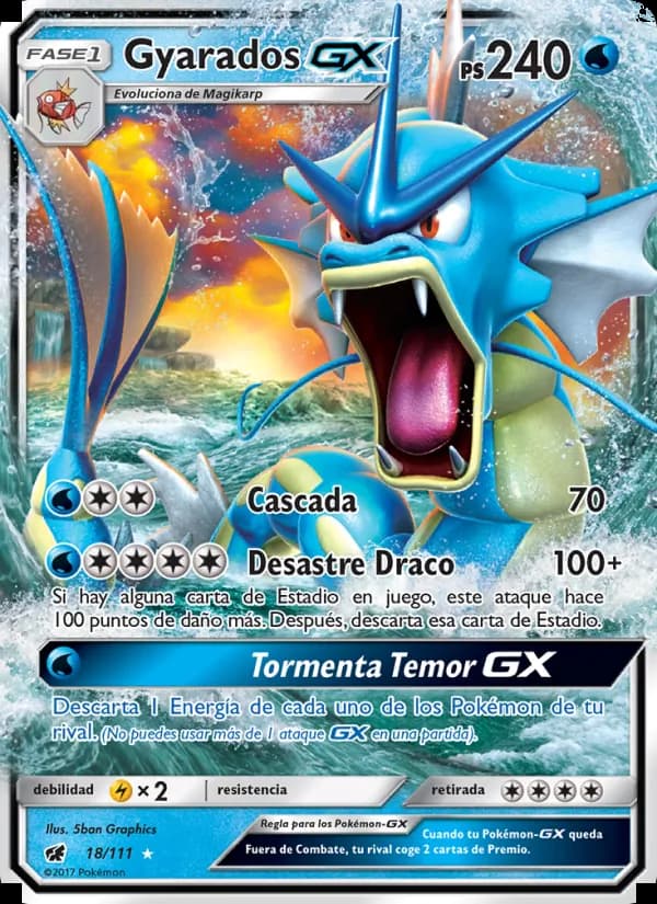 Gyarados GX card in Spanish