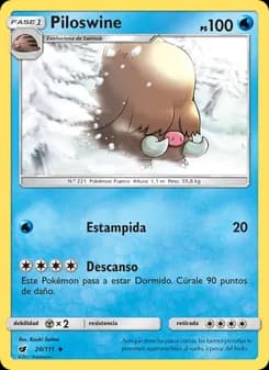 Piloswine card in Spanish