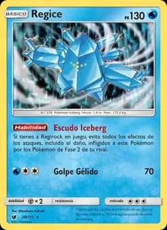 Regice card in Spanish