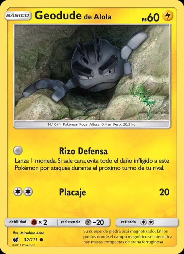 Geodude de Alola card in Spanish