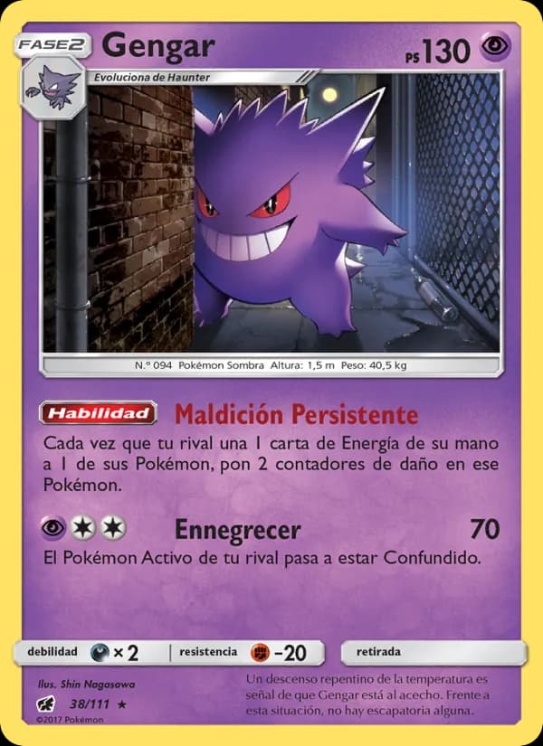 Gengar card in Spanish