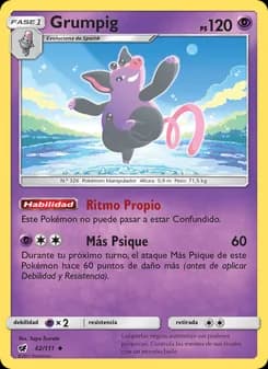 Grumpig card in Spanish