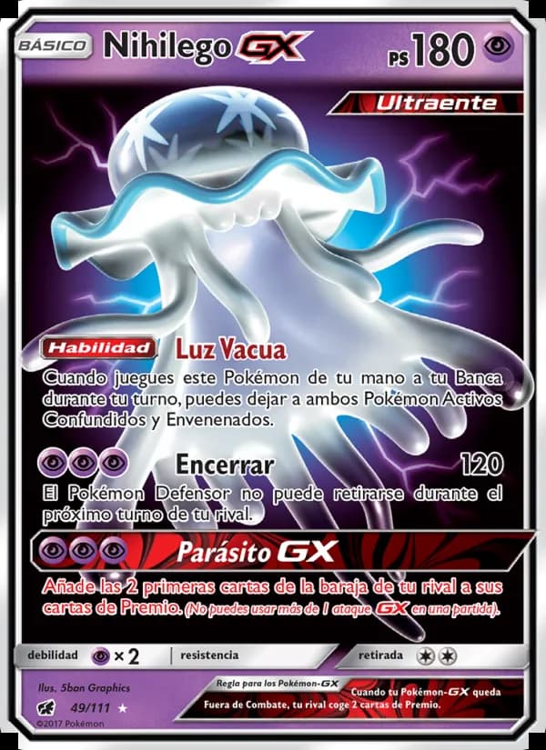 Nihilego GX card in Spanish