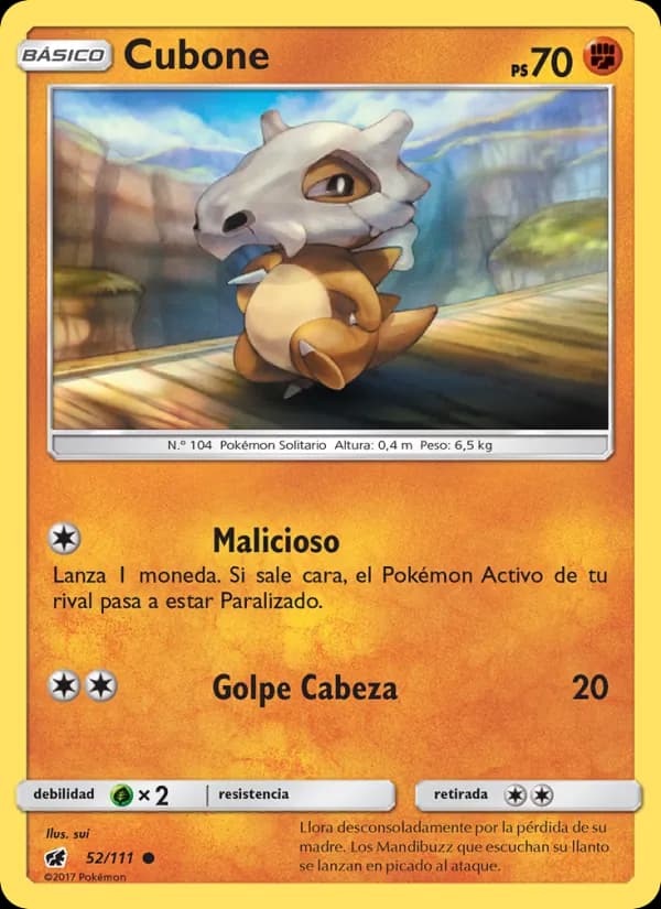 Cubone card in Spanish