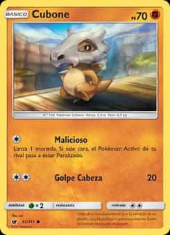 Cubone card in Spanish