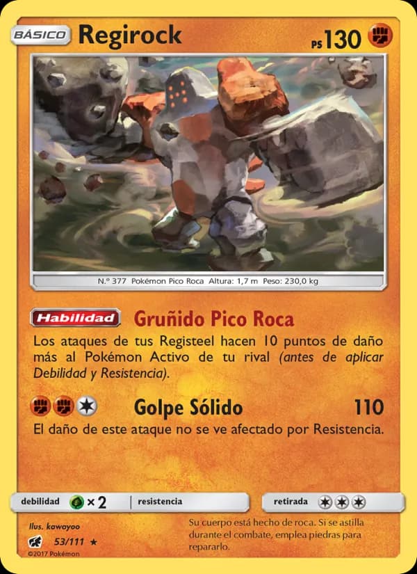 Regirock card in Spanish