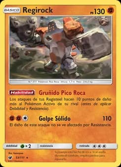 Regirock card in Spanish