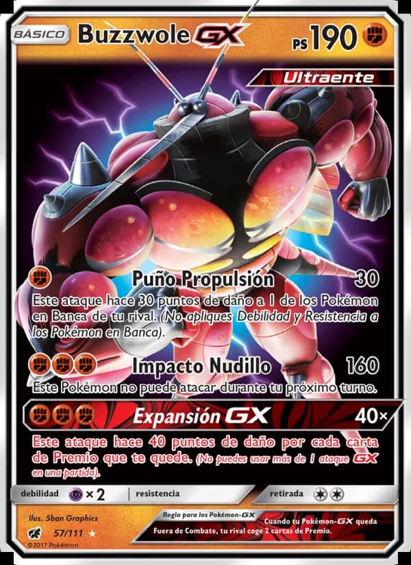 Buzzwole GX card in Spanish
