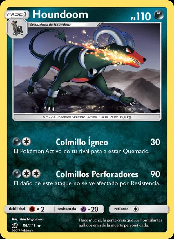 Houndoom card in Spanish