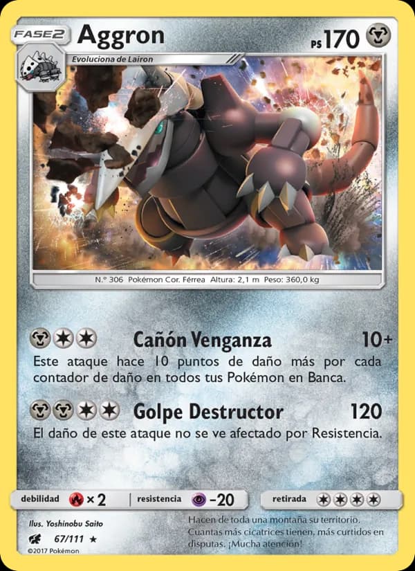 Aggron card in Spanish