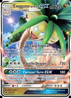Exeggutor de Alola GX card in Spanish
