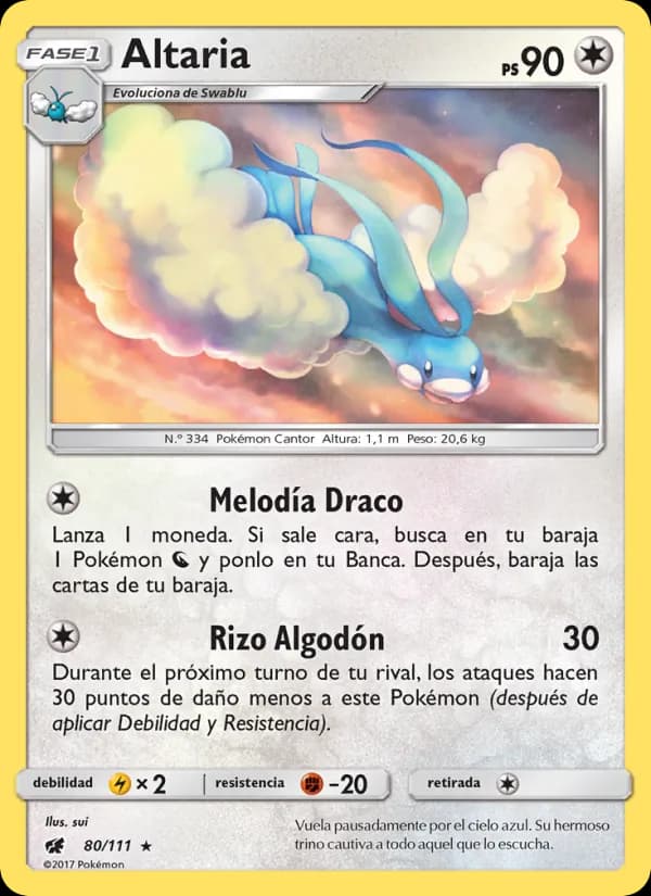 Altaria card in Spanish