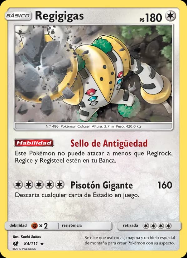 Regigigas card in Spanish