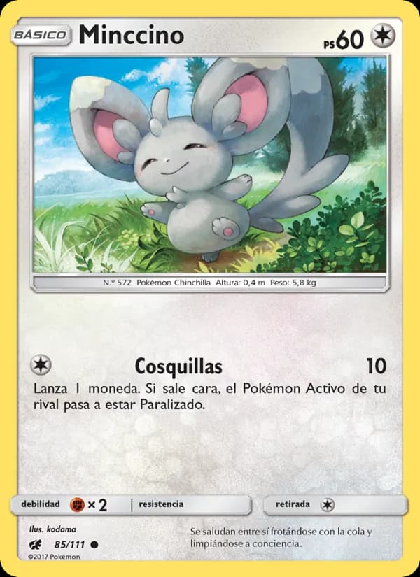 Minccino card in Spanish
