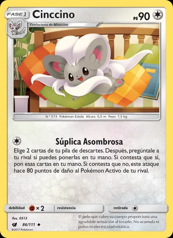 Cinccino card in Spanish
