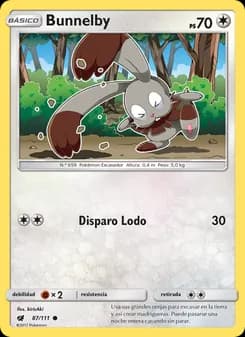 Bunnelby card in Spanish
