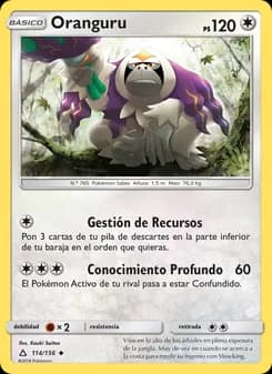 Oranguru card in Spanish