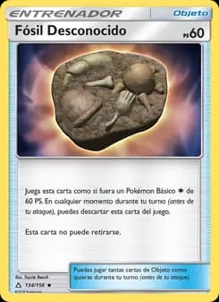 Fósil Desconocido card in Spanish