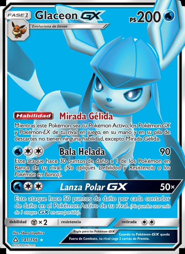 Glaceon GX card in Spanish