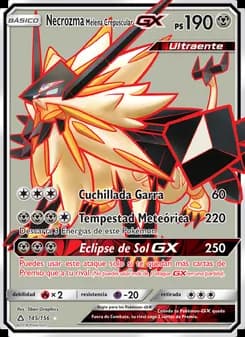 Necrozma Melena Crepuscular GX card in Spanish