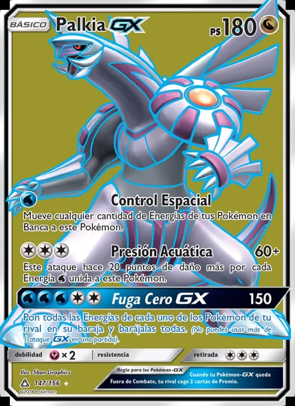Palkia GX card in Spanish