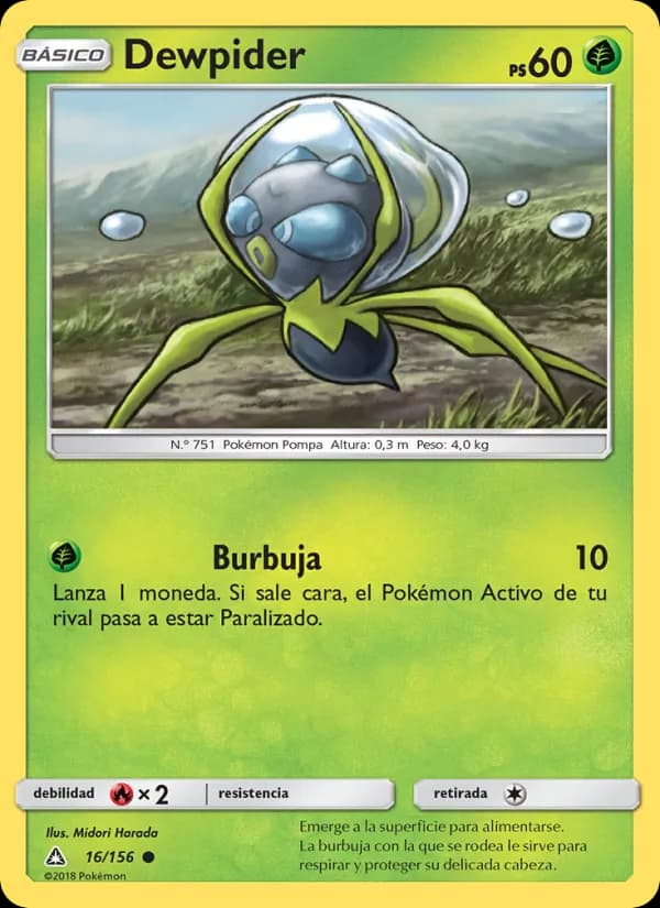 Dewpider card in Spanish